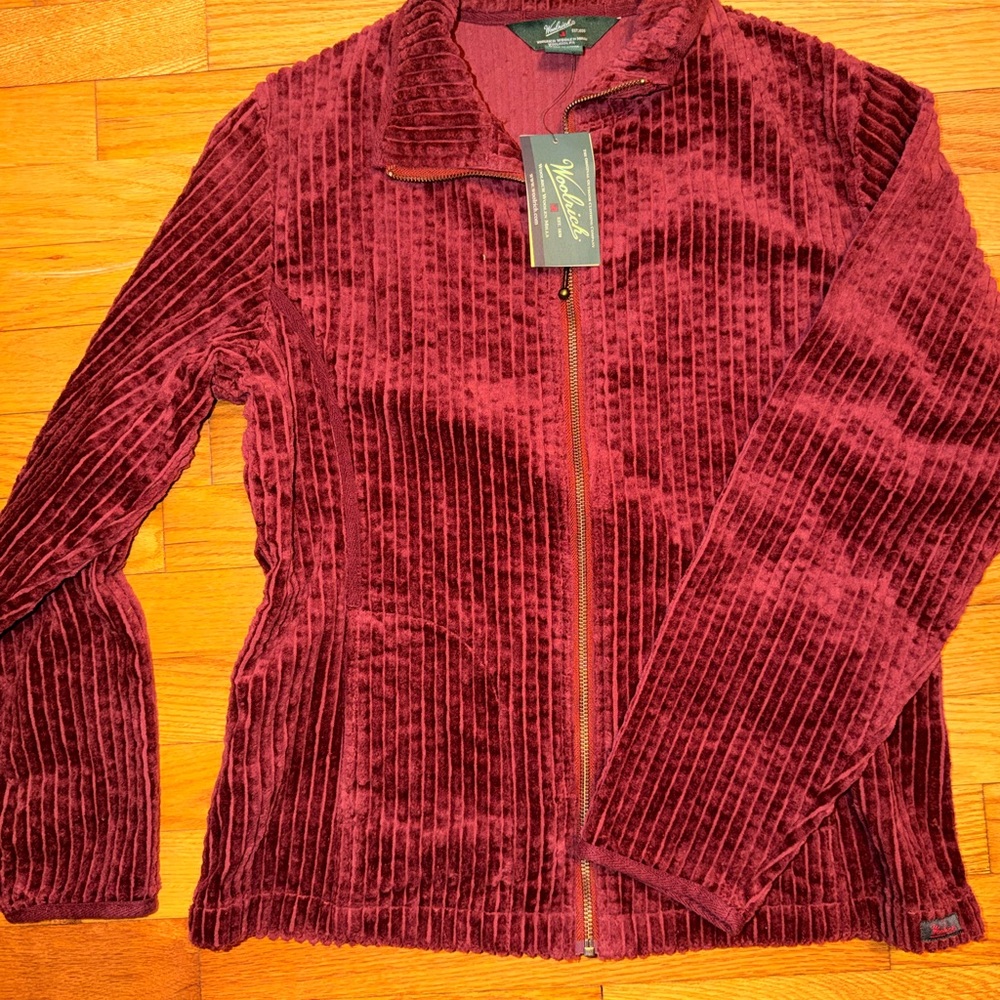 Woolrich 100% Cotton Burgundy Teddy Jacket